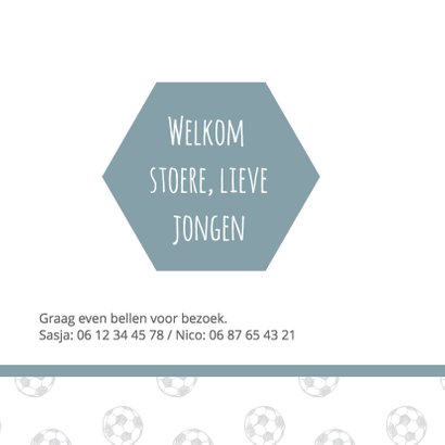 Geboortekaartje zeshoek voetbal 2