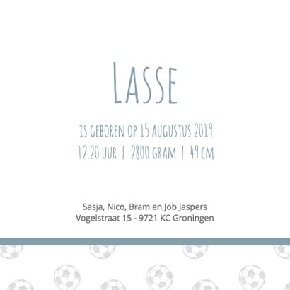 Geboortekaartje zeshoek voetbal 3