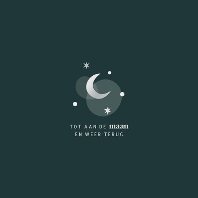 Geboortekaartje zilverfolie maantje en sterren 2