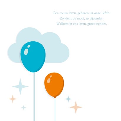 Geboortekaartje Zoon Ballonnen 2