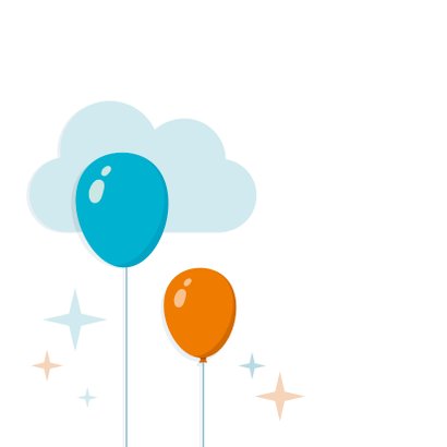 Geboortekaartje Zoon Ballonnen Achterkant