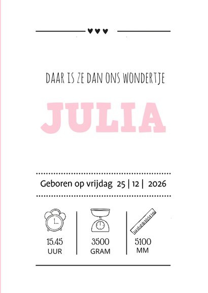 Geboortekaartje Zusje welkom 3