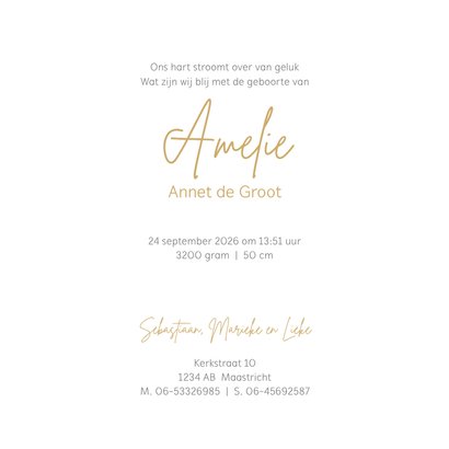 Geboortekaartjes - Bosdieren met roze waterverf vlek 3