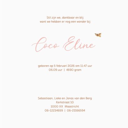 Geboortekaartjes wiegje meisje met bosdieren  3