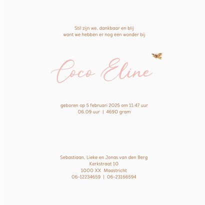 Geboortekaartjes wiegje meisje met bosdieren 3