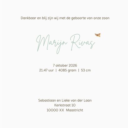 Geboortekaartjes - Wiegje met bosdieren jongen 3