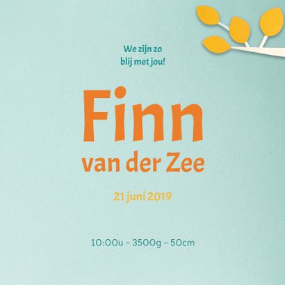Geboortjekaartje uiltje in boom 3