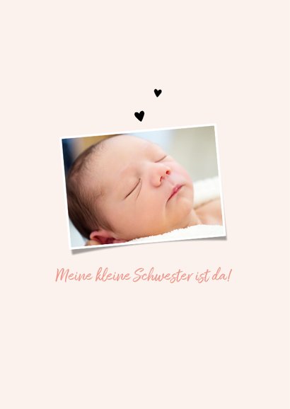 Geburtskarte Giraffen-Geschwister rosé Foto innen 2