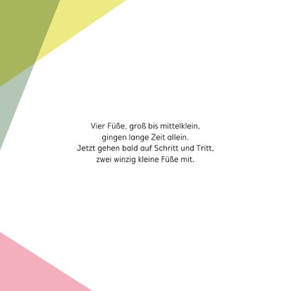 Geburtskarte grafische Muster rosa-grün 2