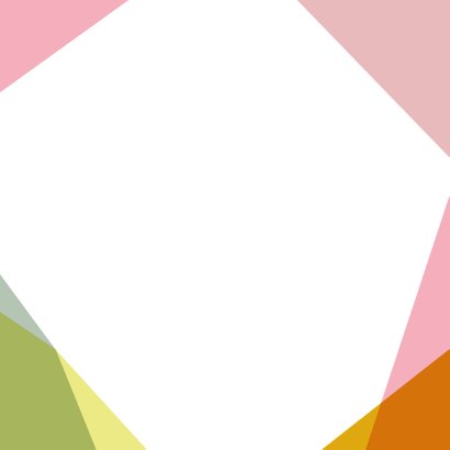 Geburtskarte grafische Muster rosa-grün Rückseite