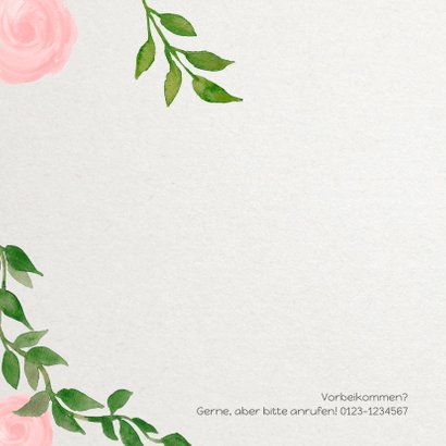 Geburtskarte klassische Rosenranken 2