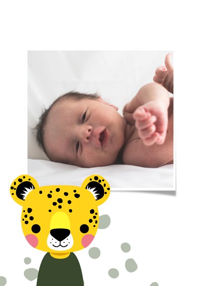 Geburtskarte kleiner Leopard Foto innen 2