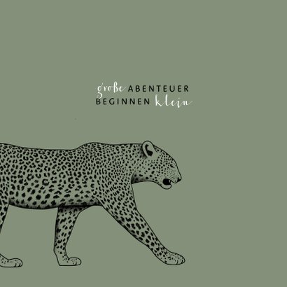 Geburtskarte Leopard olivgrün 2