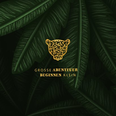 Geburtskarte Panther Goldlook und Dschungel 2
