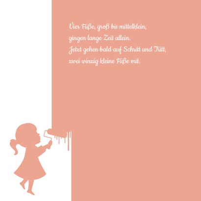 Geburtskarte Silhouette kleines Mädchen mit Farbroller 2