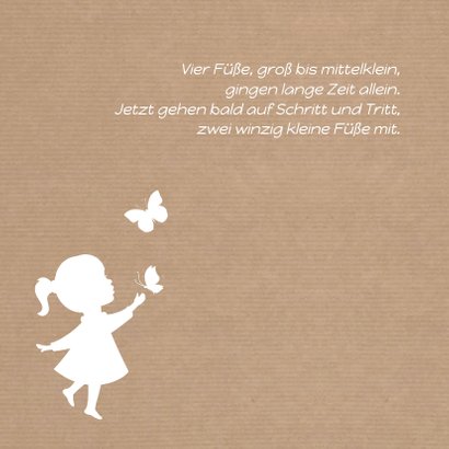 Geburtskarte Silhouette Kraftpapier Mädchen 2