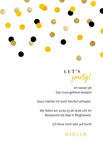 Geburtstagseinladung mit Foto und Konfetti 3