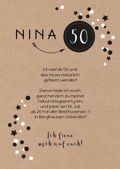 Geburtstagseinladung Wimpel und Konfetti modern 3