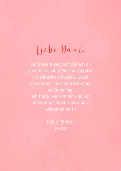 Geburtstagskarte 'Long distance birthday kisses' 3
