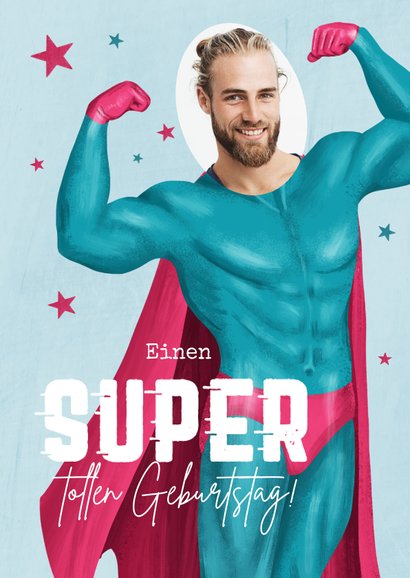 Geburtstagskarte Superheld'Birthdayman Kaartje2go