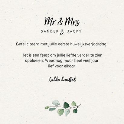 Gefeliciteerd huwelijksjubileum 1 jaar getrouwd 3