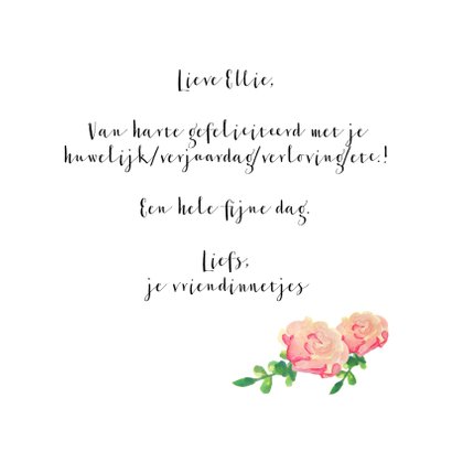 'Gefeliciteerd'kaart geschreven in bloemen 3