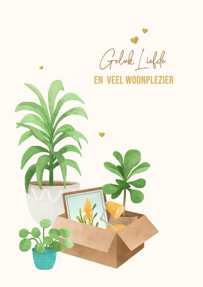 Gefeliciteerd met droomhuis voordeur hond hartjes new home 2