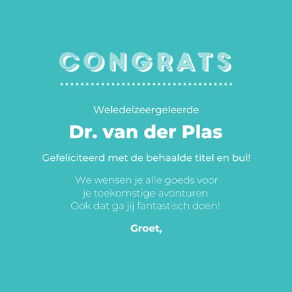 Gefeliciteerd met je promotie Doctor, well done! 3