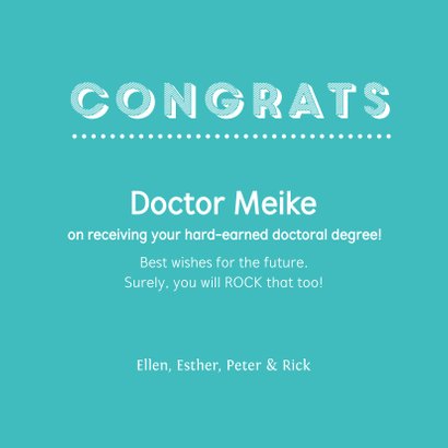 Gefeliciteerd met je promotie Doctor, well done! 3
