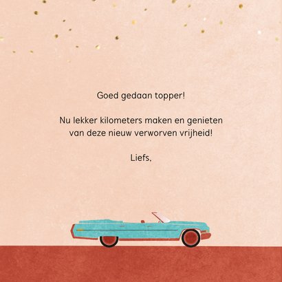 Gefeliciteerd met je rijbewijs retro typografie vroem vroem 3