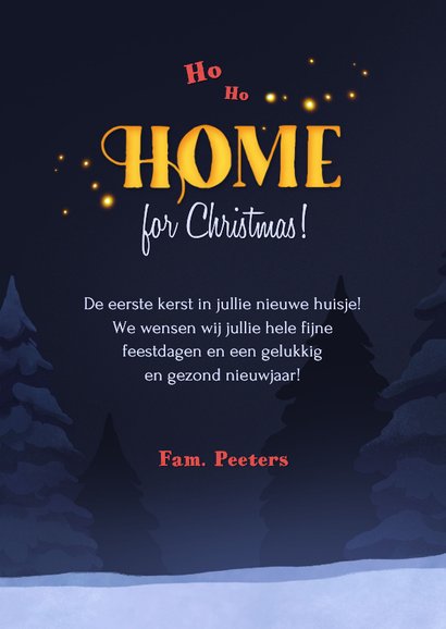 Gefeliciteerd nieuw huis kerst kaart illustratie 3