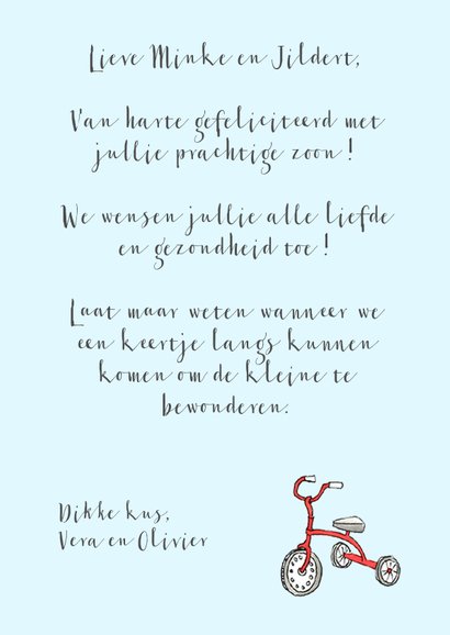 Gefeliciteerd zoontje driewieler en ballonen 3