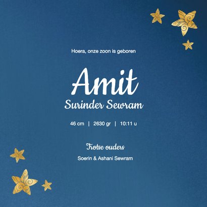 Geïllustreerd geboortekaartje met baby Ganesha 3