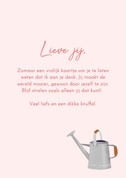 Geïllustreerde wenskaart vrouw tuinieren 3