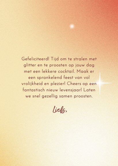 Geïllustreerde zomerse cocktail verjaardagskaart 3