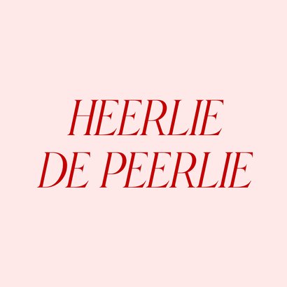 Geinige roze verjaardagskaart heerlie de peerlie 2