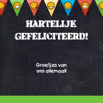 Gekleurde teksten op krijtbord in de vorm van een taart 3