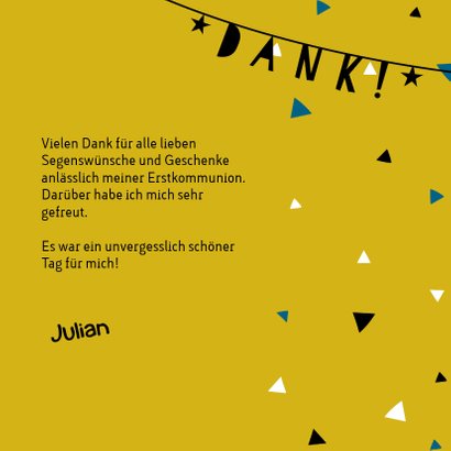 Gelbe Danksagung zur Kommunion Fotocollage & Girlande 3
