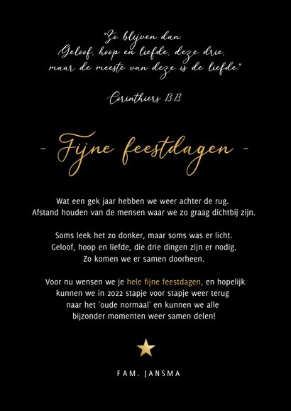 Geloof, hoop & liefde - Christelijke nieuwjaarskaart Corona 3
