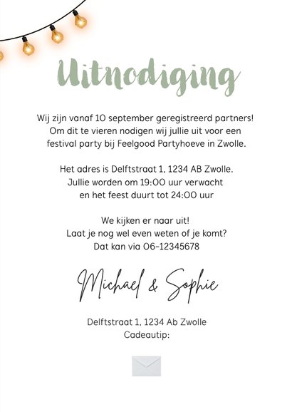 Geregistreerd partnerschap festival style wegwijzers vlaggen 3