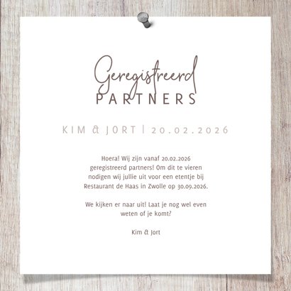 Geregistreerd partnerschap hout met foto's en spijkers 3