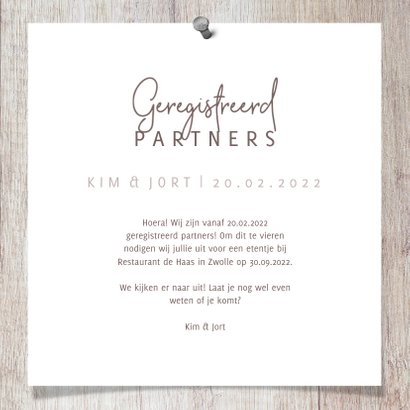 Geregistreerd partnerschap hout met foto's en spijkers 3