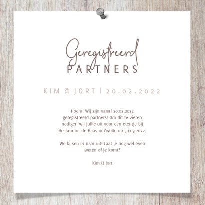 Geregistreerd partnerschap hout met foto's en spijkers 3