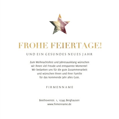 Geschäftliche Weihnachtskarte abstrakter Stern 3