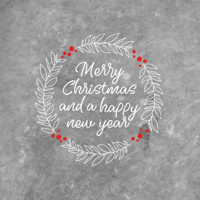 Geschäftliche Weihnachtskarte Betonlook mit 4 Fotos 2