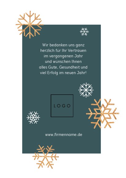 Geschäftliche Weihnachtskarte Foto und Schneeflocken 3