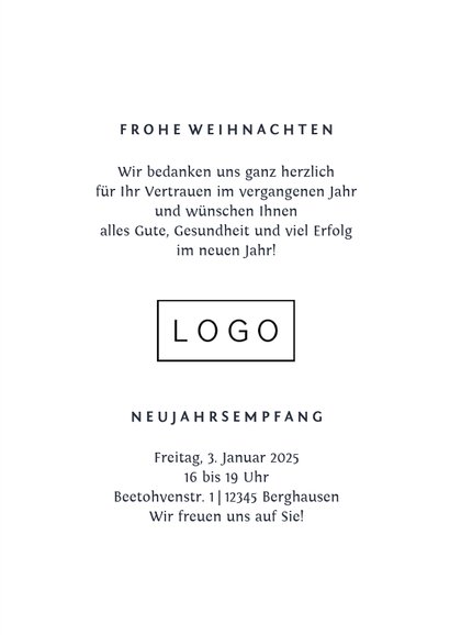 Geschäftliche Weihnachtskarte Fotocollage & Tannenzweige 3