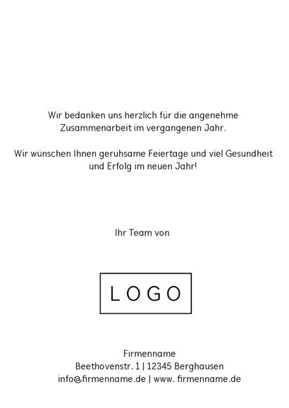 Geschäftliche Weihnachtskarte mit Fotocollage und Jahreszahl 3