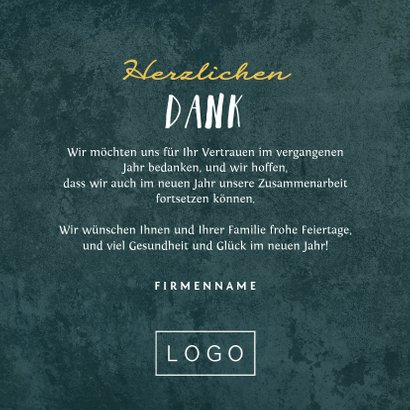 Geschäftliche Weihnachtskarte mit goldenem Blätterkranz 3