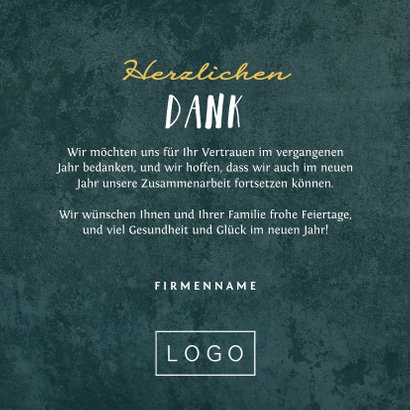 Geschäftliche Weihnachtskarte mit goldenem Blätterkranz 3
